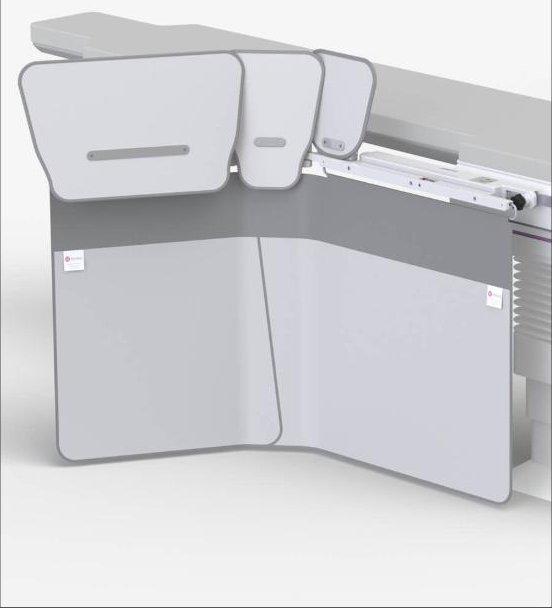 312/DS-060/1/3 – Tischschild 137 cm mit tiefer Anbauhalterung